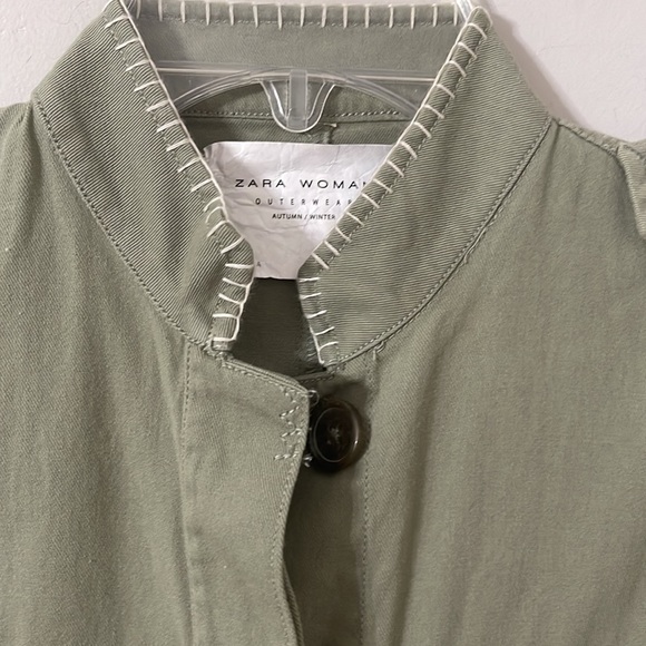 Zara Woman Outerwear bohemian fringe jacket Olive Army green XS - Picture 4 of 13